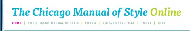 CHICAGO manual of STYLE, quick Guide